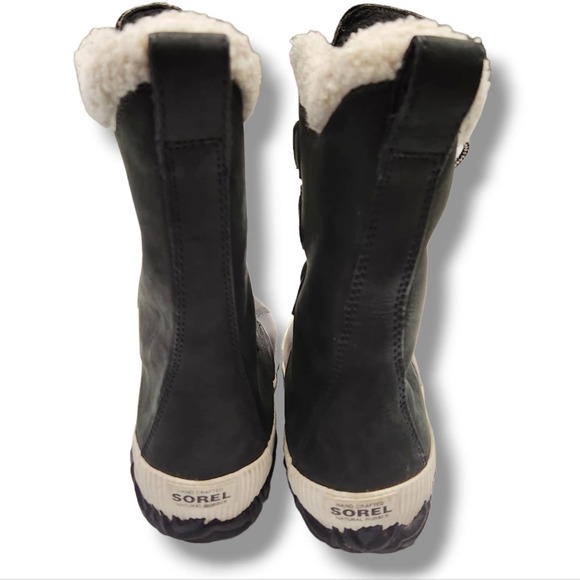 Sorel Out and About Plus Tall Boots Black White Waterproof Fleece Lined 7.5 - Picture 9 of 12